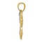 14K Tri-Color Gold Diamond Cut Butterfly Pendant Charm Jewelry 16 x 26 mm